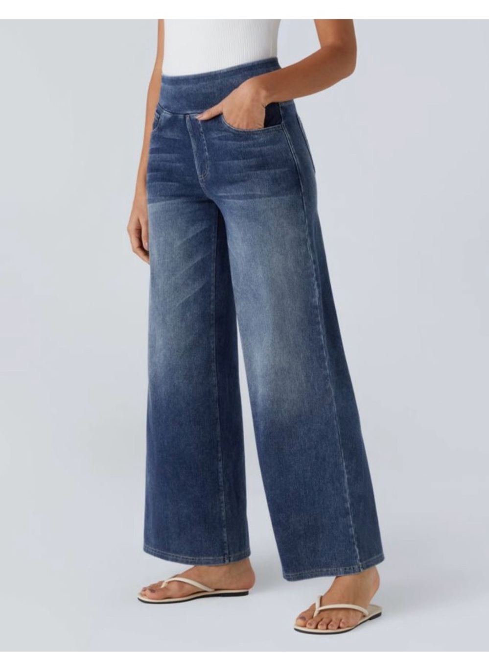 HALARA Wide Leg Jeans XL - Royal Blue